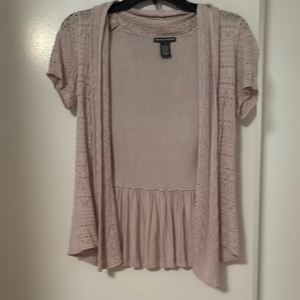 Beige Open-Front Women's Sweater